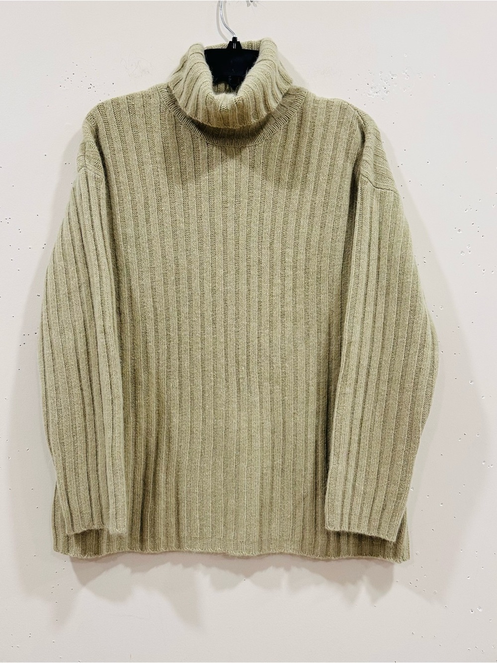 VTG Casual Corner Angora Blend Turtleneck Sweater Ribbed Knit Ivory Beige M Soft